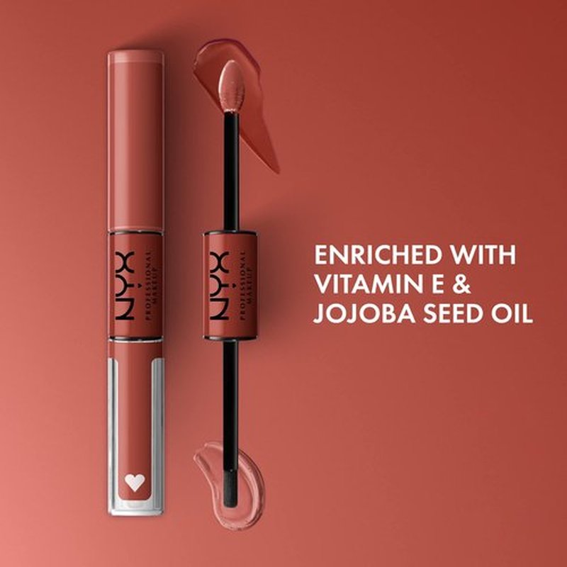 NYX PROFESSIONAL MAKEUP Shine Loud, Long-Lasting Liquid Lipstick with Clear Lip Gloss - Life Goals (Peach Nude)