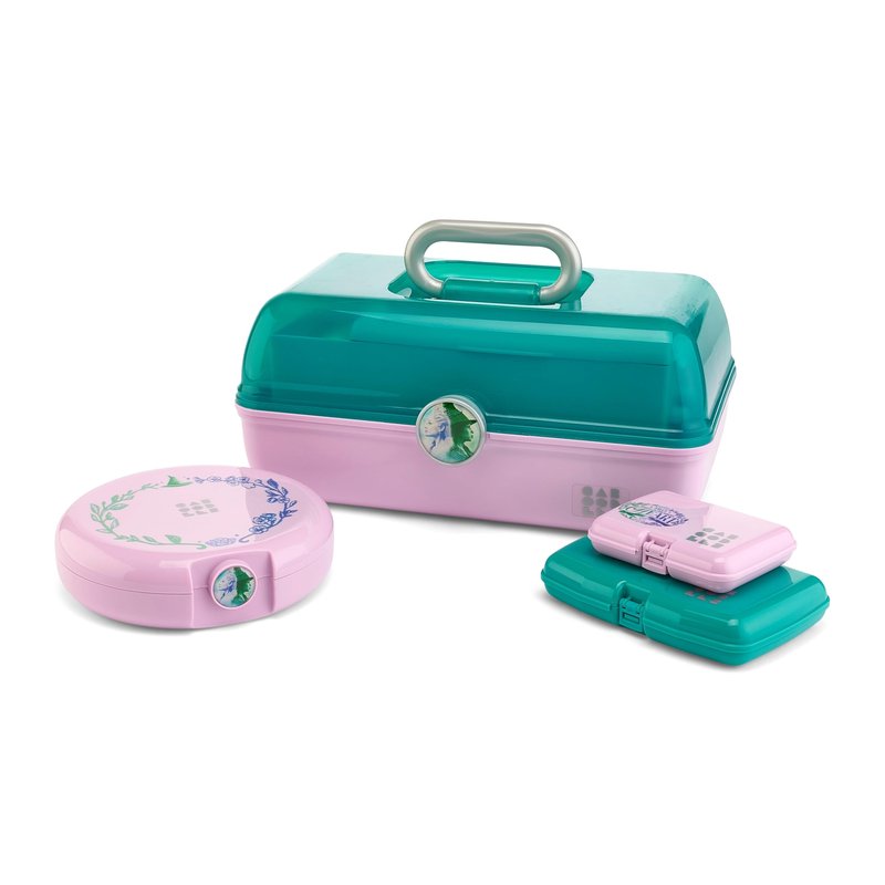 Caboodles For Good 4-Piece Set With On-The-Go Girl, Cosmic Compact, Care Pack, Lil Bit, Teal Lavender, Travel Organizers For Makeup, Wicked: For Good Limited Edition, Includes Wicked-Themed Stickers