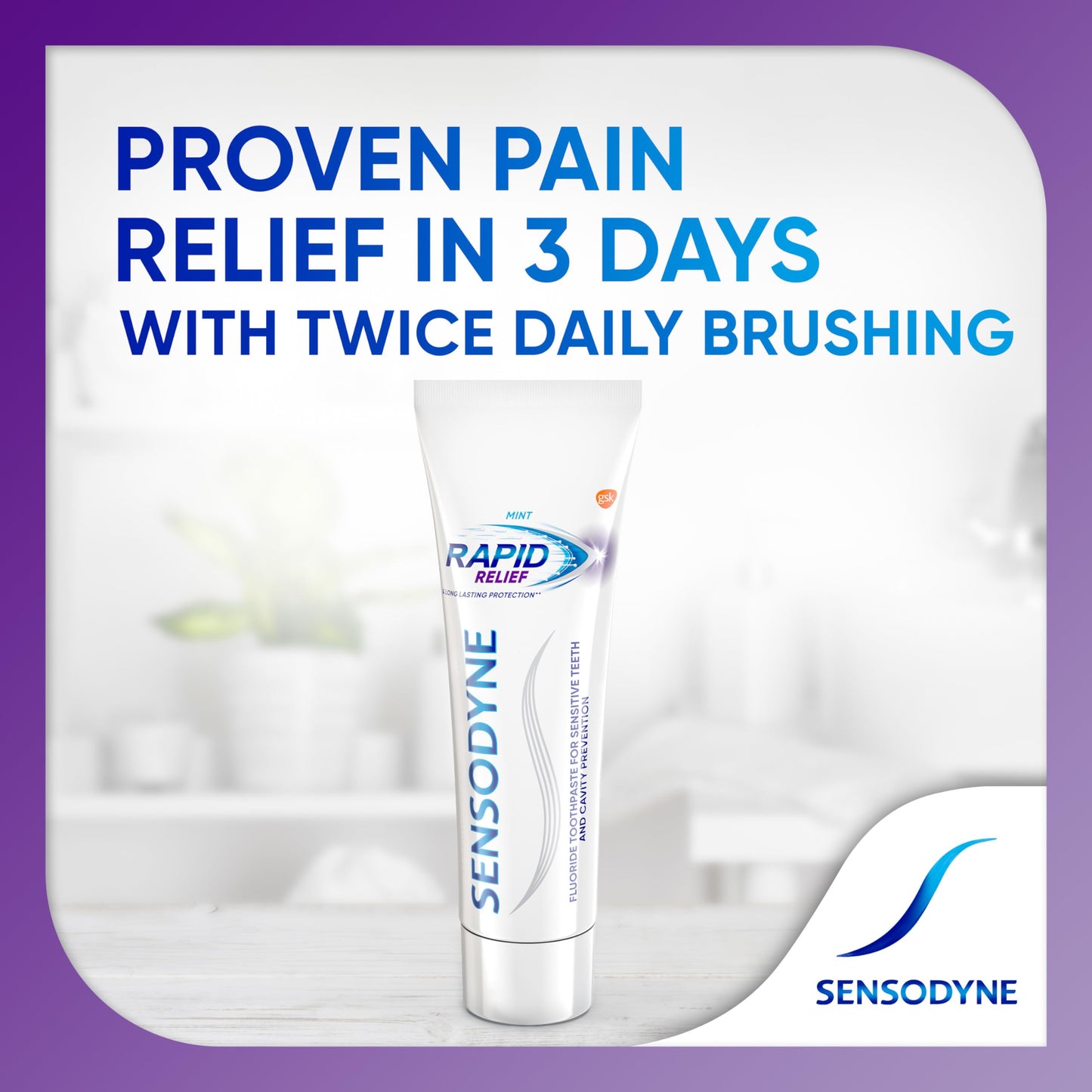 Sensodyne Rapid Relief Sensitive Toothpaste, Sensitive Teeth Treatment, Mint - 3.4 Ounces