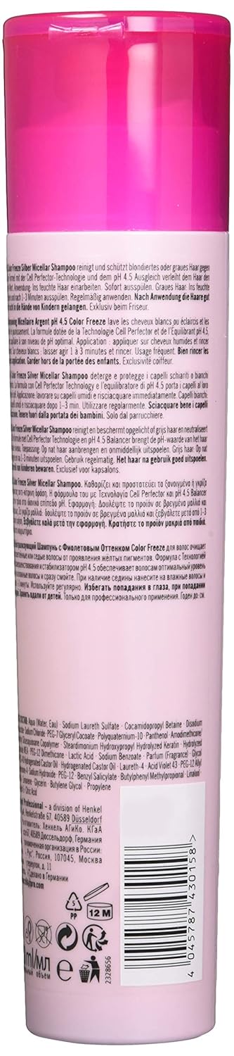 Schwarzkopf BC Bonacure pH 4.5 Color Freeze Silver Micellar Shampoo 8.5 Ounce / 250 Milliliters