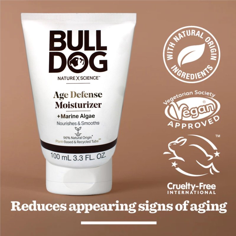 Bulldog Mens Skincare and Grooming Age Defense Moisturizer, 3.3 Ounce, 2 Count (Pack of 1)