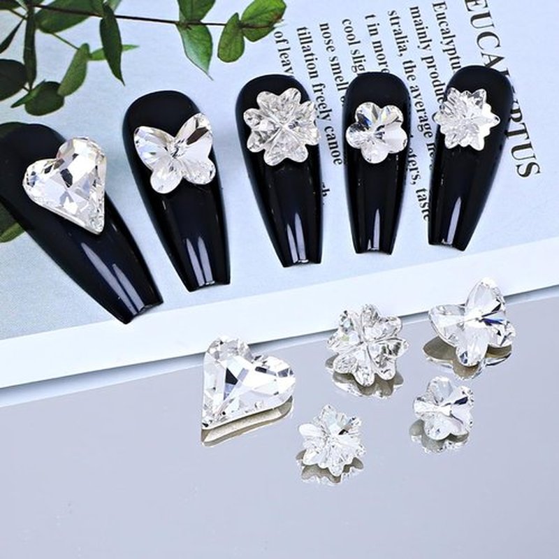 DONGZHOU 52pcs Mix Shape Crystal Nail Art Rhinestone Gems Point Back Fancy Stone Sew On Rhinestone Loose Crystal Sewing for Clothing Wedding Dress Nail Art Shoes Bags DIY Crafts