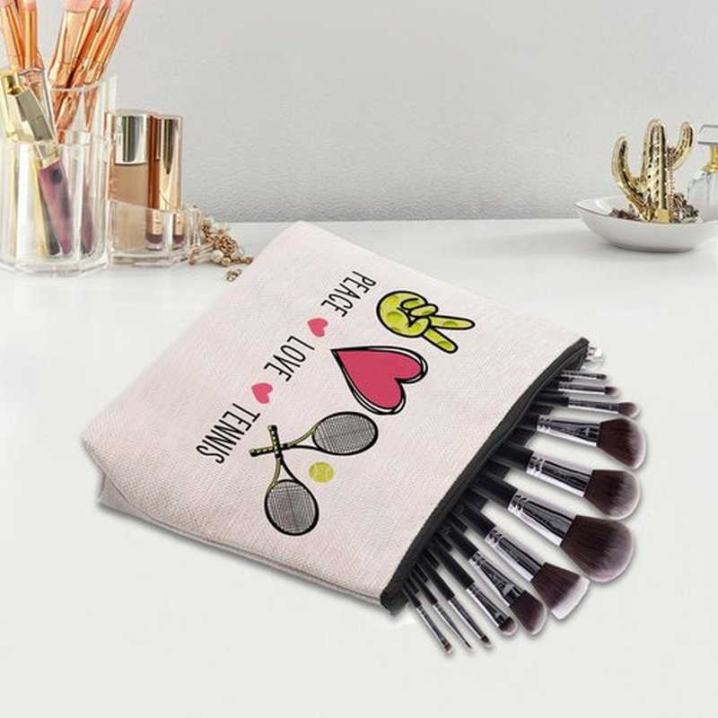 CEASQVAA Tennis Gifts Tennis Makeup Bag Pouch, Inspirational Tennis Gifts for Women, Gifts for Tennis Lovers Players Birthday Gift for Coach