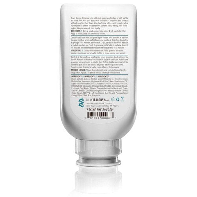 Billy Jealousy Original Beard Control Leave In Beard Conditioner for Men with Aloe Leaf Juice and Jojoba Seed Oil, Softens Hair and Skin, Light Hold with Matte Finish, 8 Fl Oz