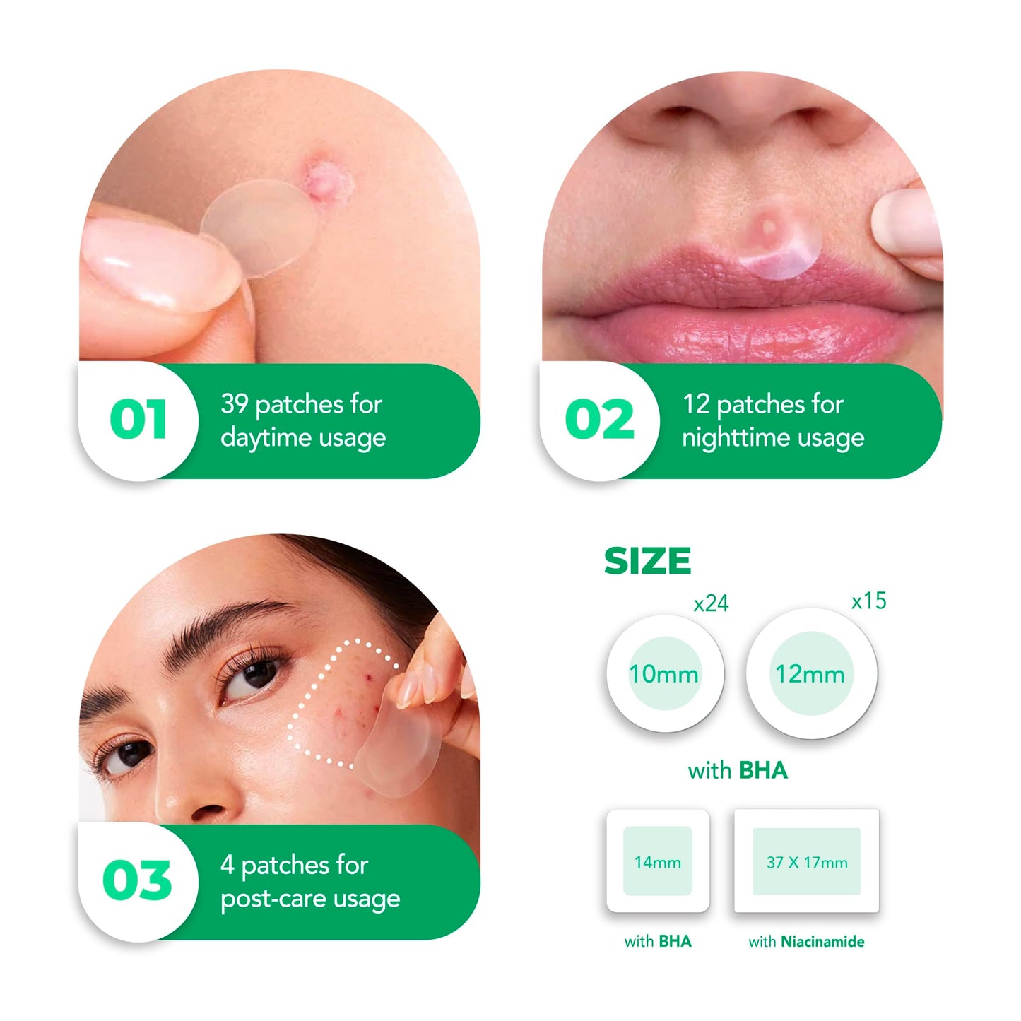 SoloVegan Mild Exfoliating Toner Pads, Serum, Blemish Patch, Cleansing Gel - Korean Skincare (1, 3PK Blemish Patch)