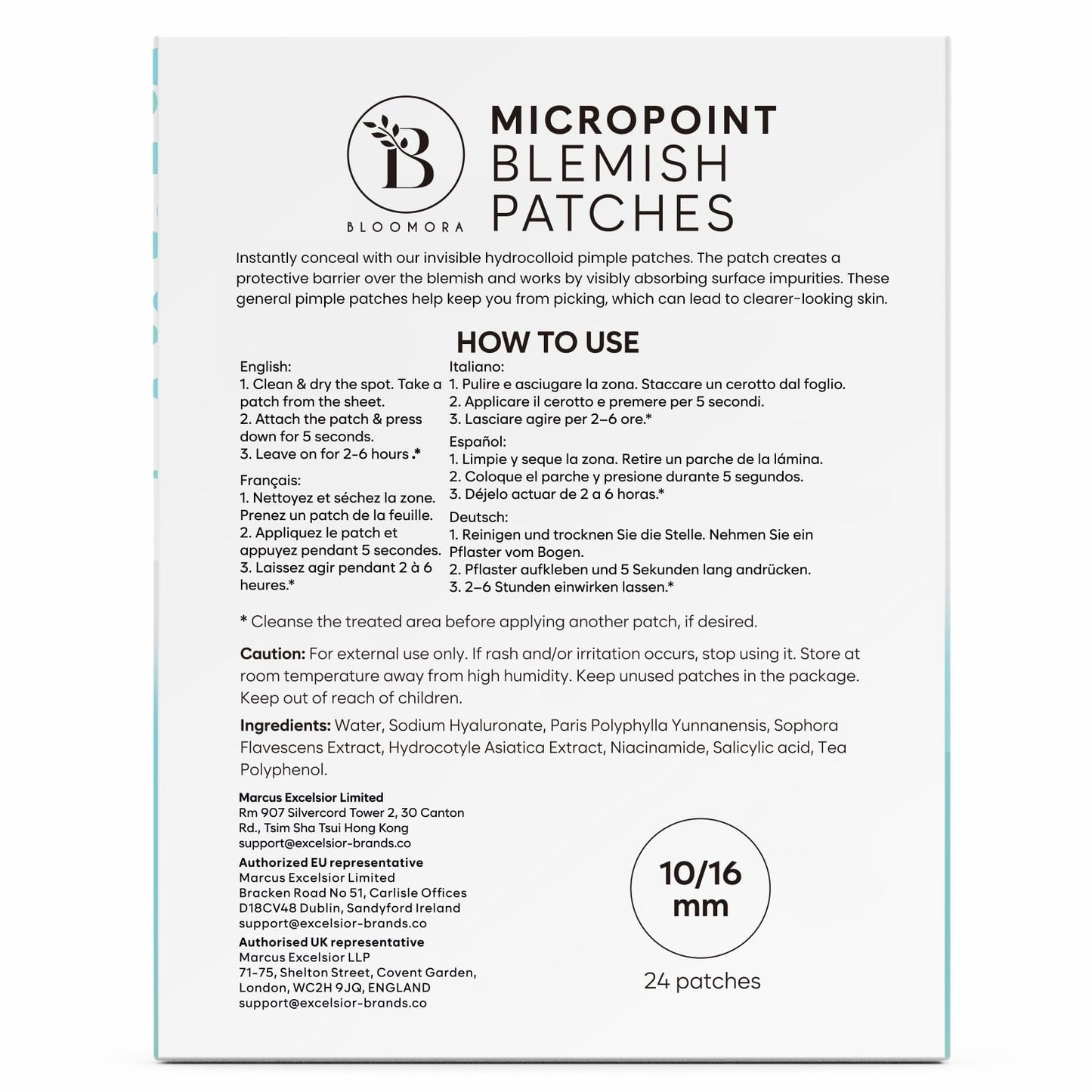 BLOOMORA Microdart Pimple Patch for Early Stage pimples, Salicylic Acid Pimple Patches Microdart Technology, Pimple Spot Care with Niacinamide, Salicylic & Hyaluronic Acid (24 Count) - GEN2