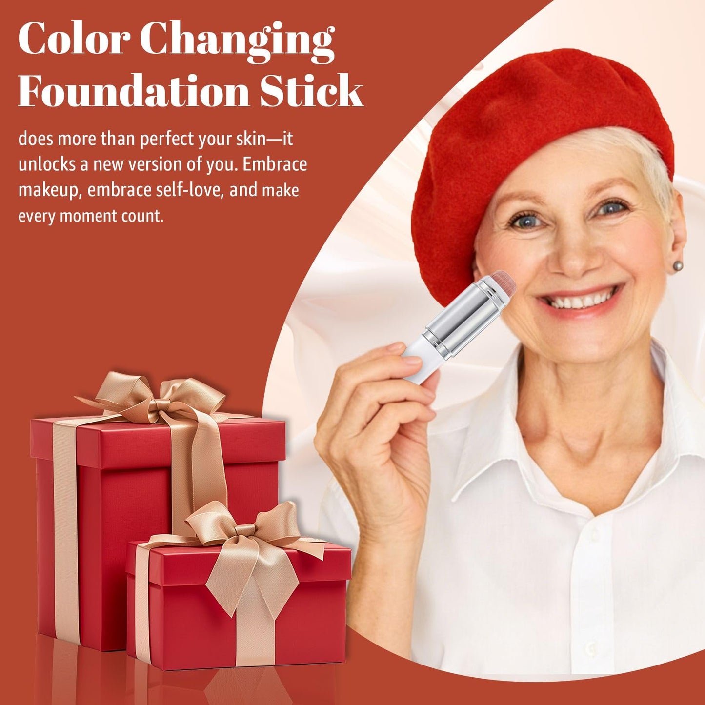 Color Changing Foundation Stick, Long Lasting Hydrating Concealer Makeup Stick (1#Natural)