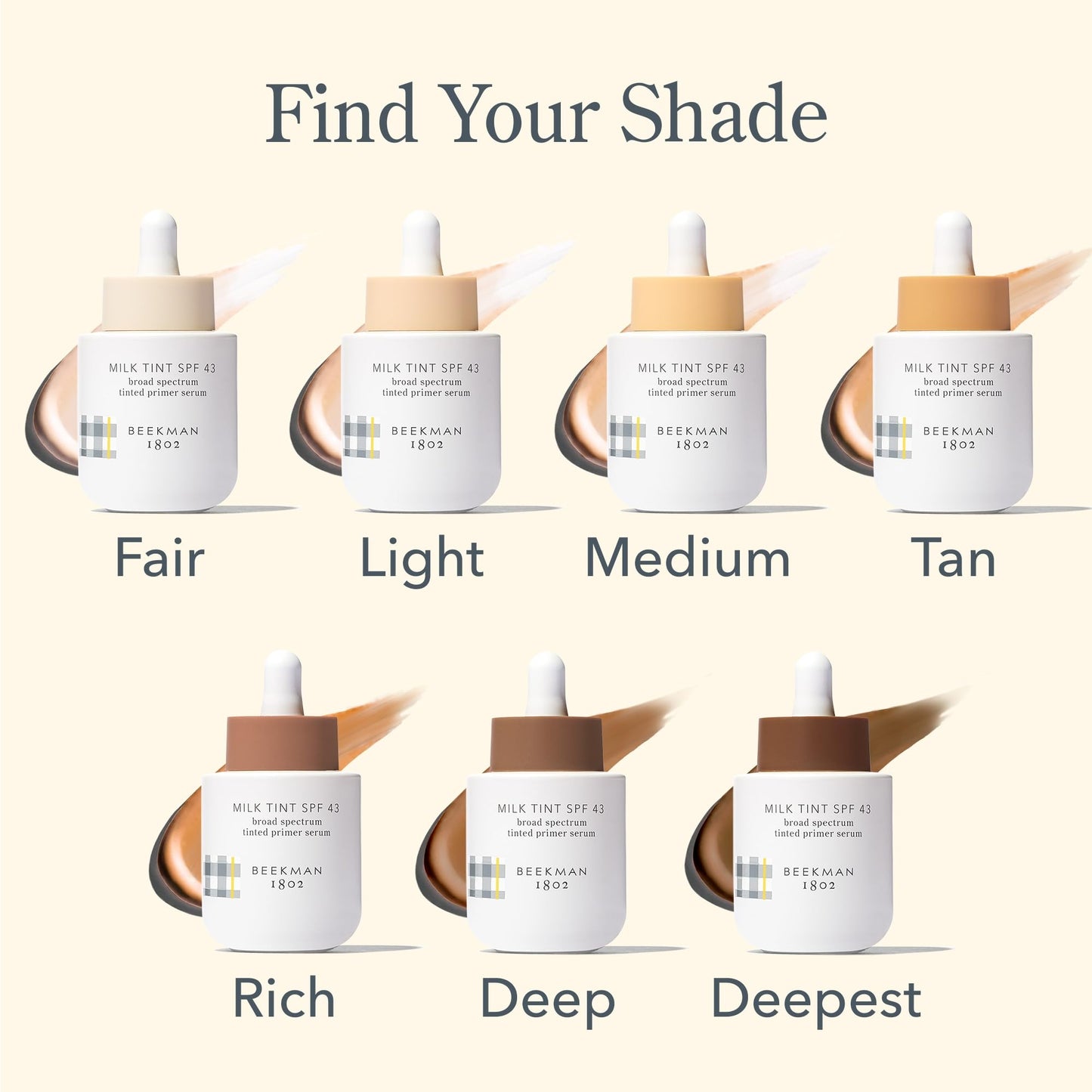 Beekman 1802 Milk Tint Face Primer with SPF 43, Medium - Oxybenzone Free - 1 oz - Tinted Mineral SPF, Makeup Primer & Moisturizer - Blends Easily - Good for Sensitive Skin - Cruelty Free
