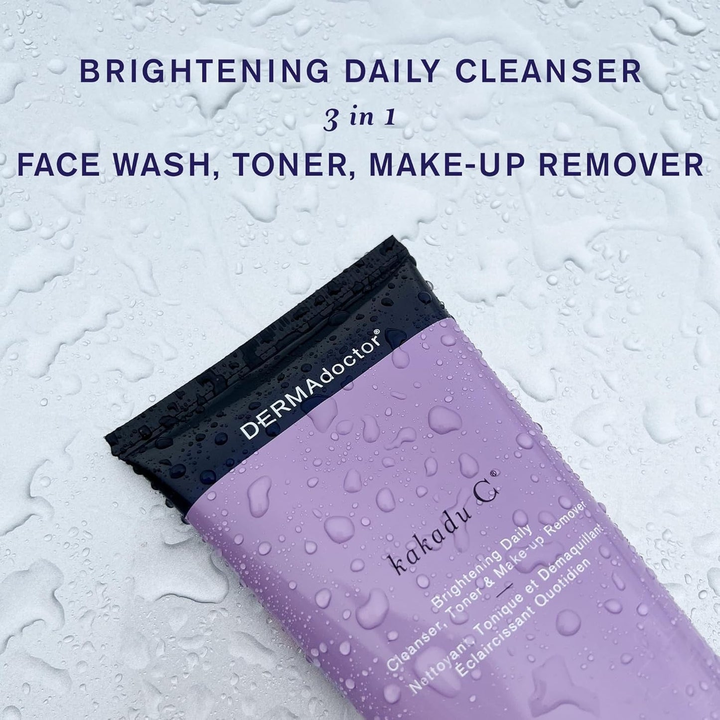 DERMAdoctor Vitamin C Facial Cleanser, Daily Face Wash, Toner, Makeup Remover | High-Potency Vitamin C from Kakadu Plum, Facial cleanser, Face Scrub, Cleanse Pores, Removes oil, Sunscreen, Pollutants