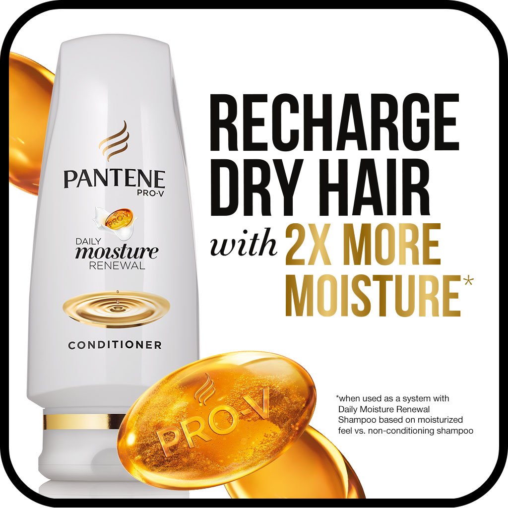 Pantene Pro-V Daily Moisture Renewal 2-in-1 Shampoo and Conditioner, 25.4 Fluid Ounce
