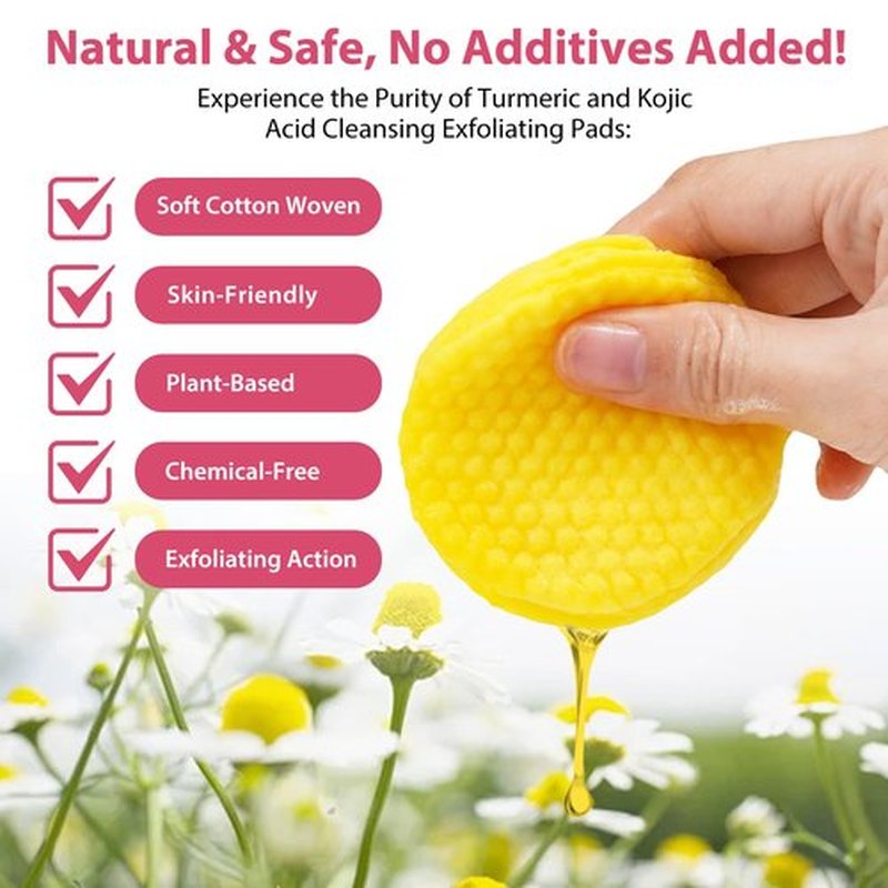 Turmeric Cleansing Pads for Dark Spots,Turmeric Face Scrub Pads,Turmeric Cleansing Pads,Turmeric Exfoliation Cleansing Pads,Turmeric Pads for Face Dark Spots(120 PCS)