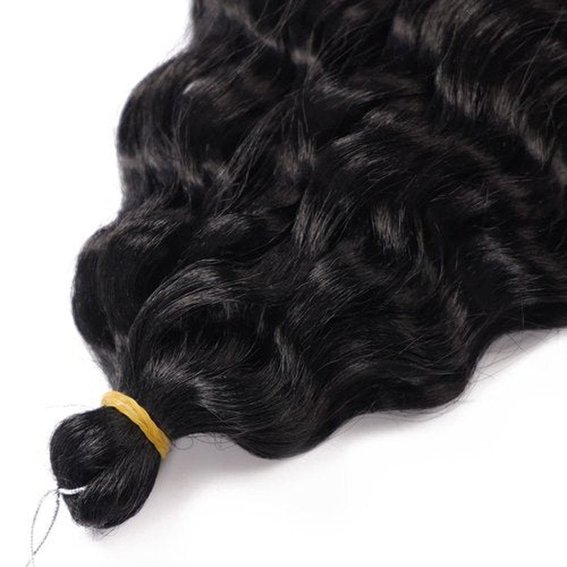Ocean Wave Braiding Crochet Hair Extension 26 inch 6packs Curly Crochet Hair Synthetic Wavy Hair Extensions for Women #1B Natural Black