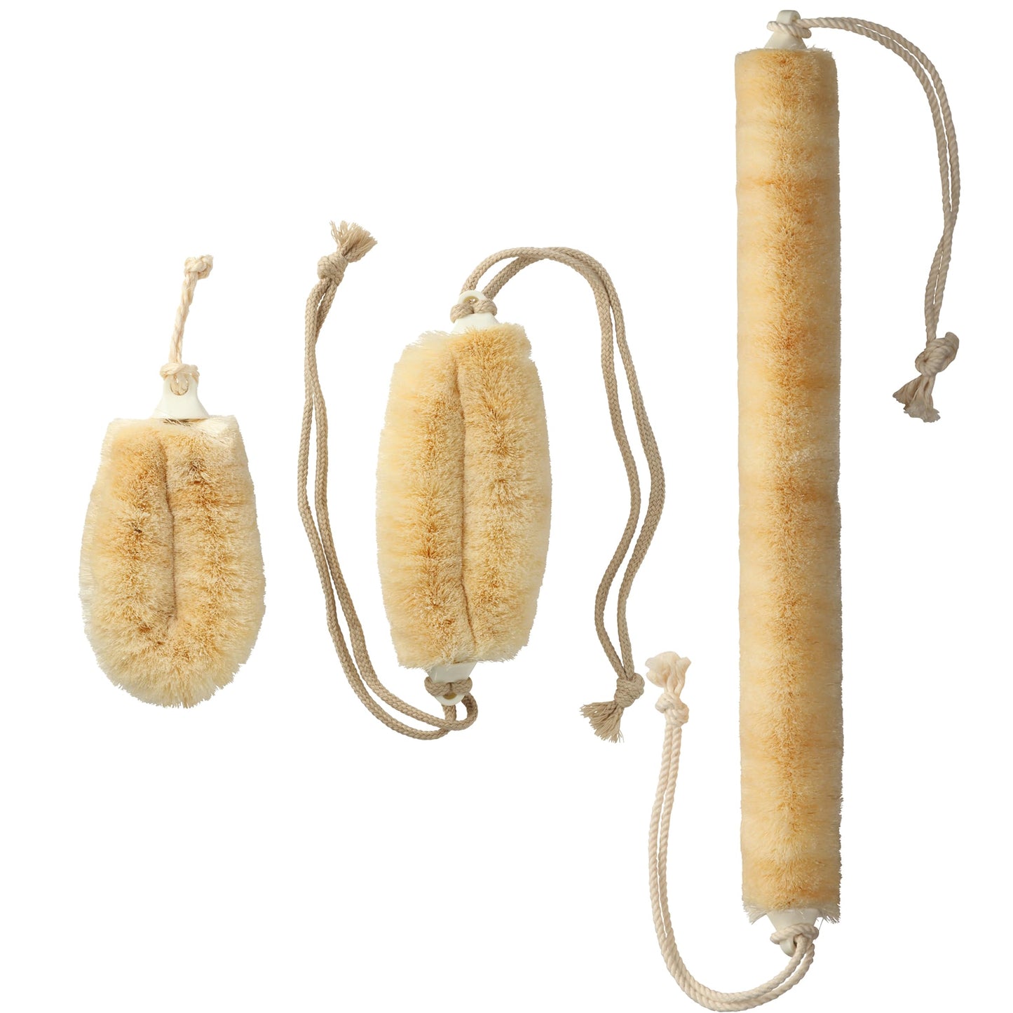 Japanese Tawashi Soft Bath Scrub - Sisal Fiber Body Brush With Rope Handles - Product of Japan