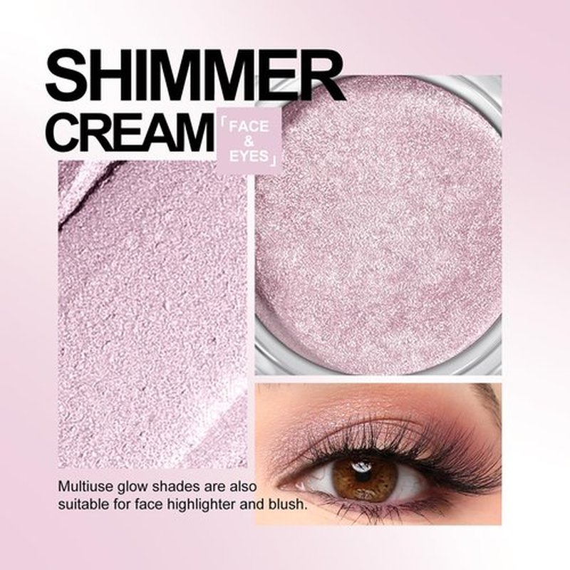 KYDA Shimmer Cream Eyeshadow, Smooth Ice Cream-like Texture, Lasting High Pigmented Creamy Formula, Blendable Shimmer Finish, Face & Eyes Highlighter, Multiuse Shimmer Cream, #03