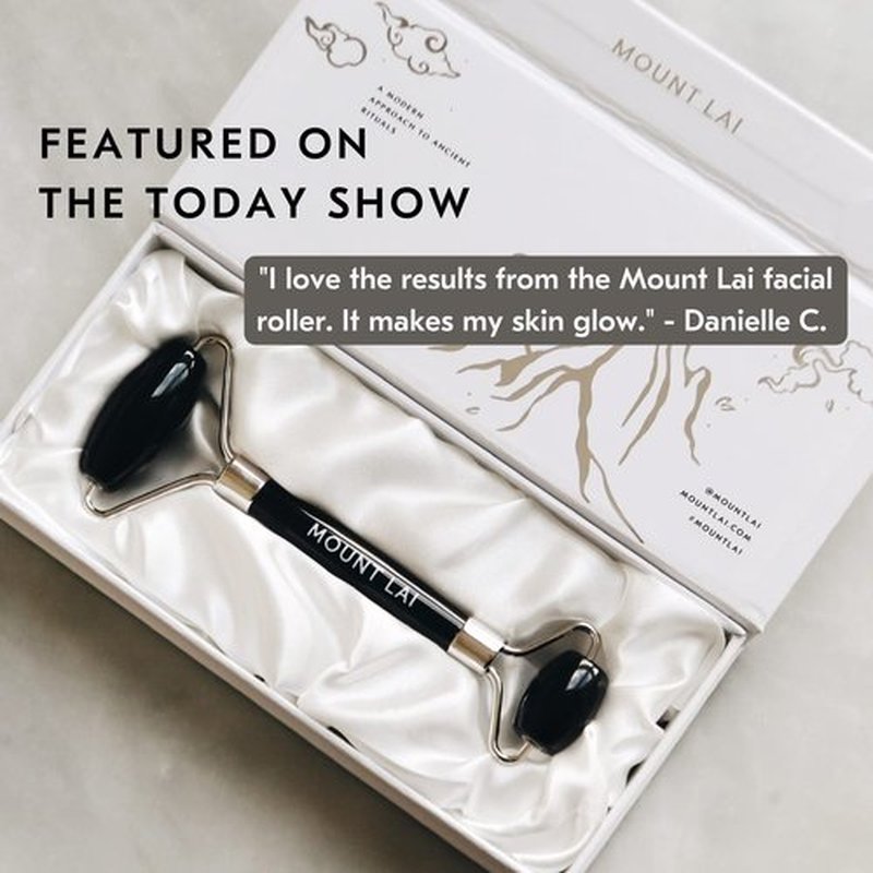 Mount Lai Warming Black Obsidian Facial Roller Massager | Facial Massage Roller to Detoxify and Purify