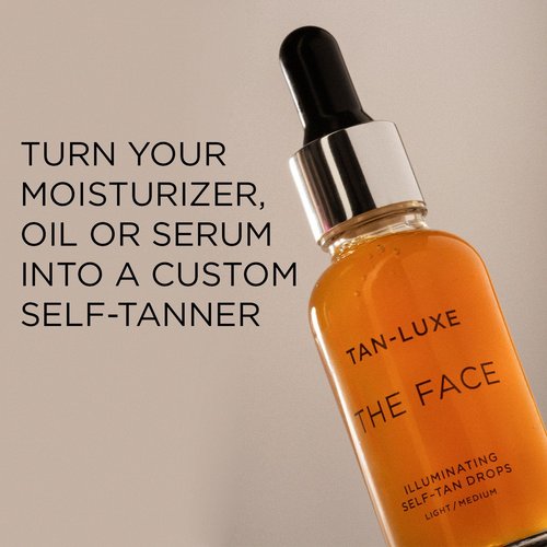 TAN-LUXE The Face Mini - Illuminating Self-Tan Drops to Create Your Own Self Tanner, 10ml - Cruelty & Toxin Free - Light/Medium
