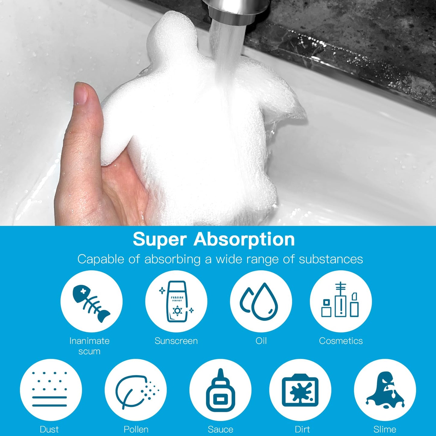 Ukulork 18/24 Pack Pool Oil Absorbing Scum Sponge, Hot Tub Scum Absorber, Hot Tub Accessories for Swimming Pool and Spa