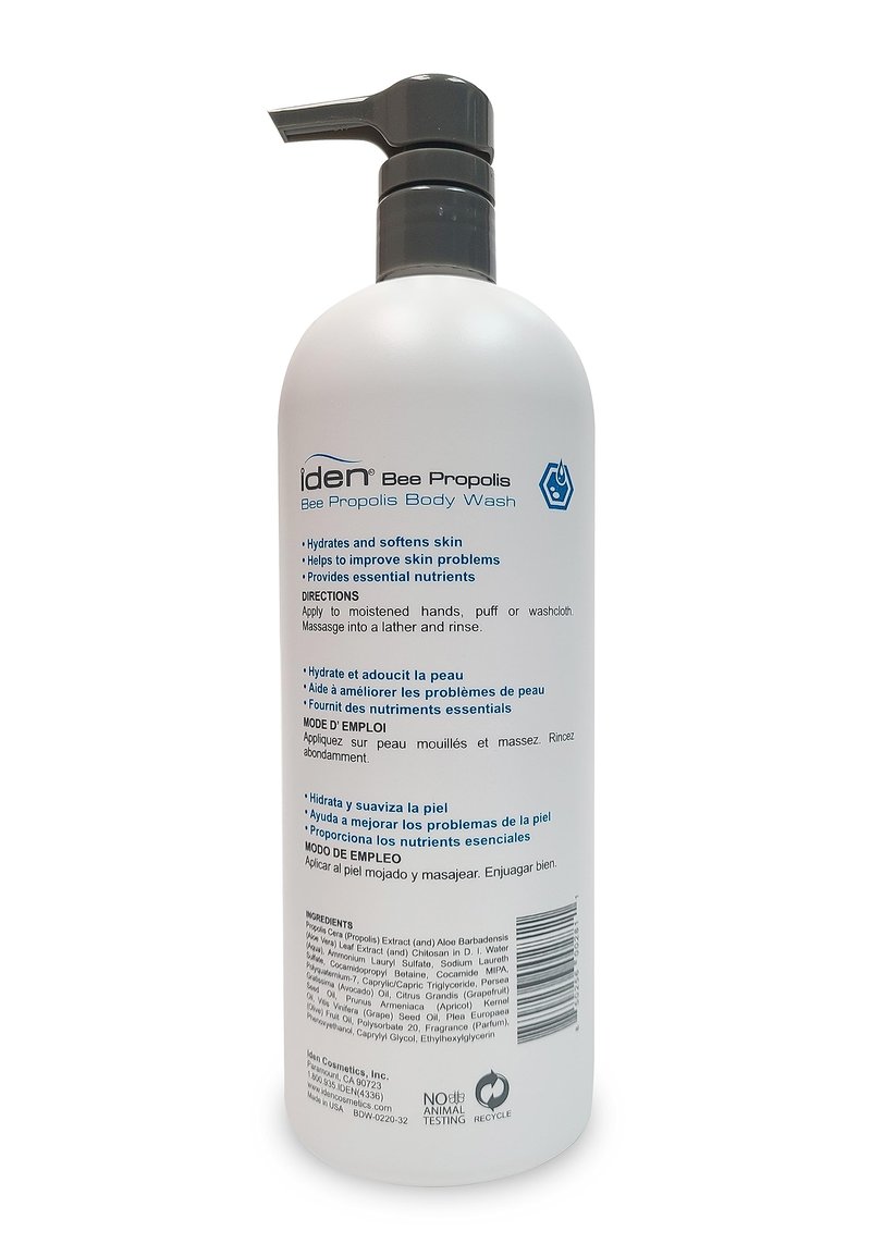 IDEN Bee Propolis Body Wash. For Sensitive Skin, Hydrates & Softens, 32 fl.oz