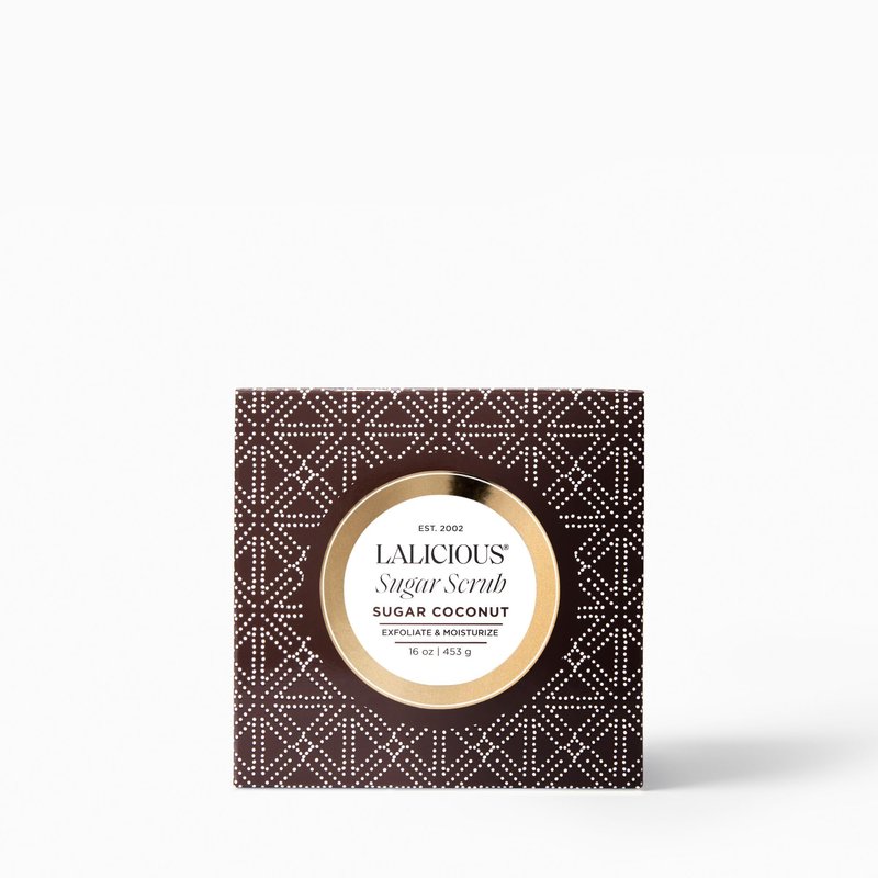 LALICIOUS Sugar Coconut Exfoliating & Moisturizing Body Scrub | Sugar & Coconut Oil | Pre-Shave Scrub for Ingrown Hairs & Razor Bumps | Gently Buffs & Smooths Sensitive Skin | No Parabens | Large 16oz