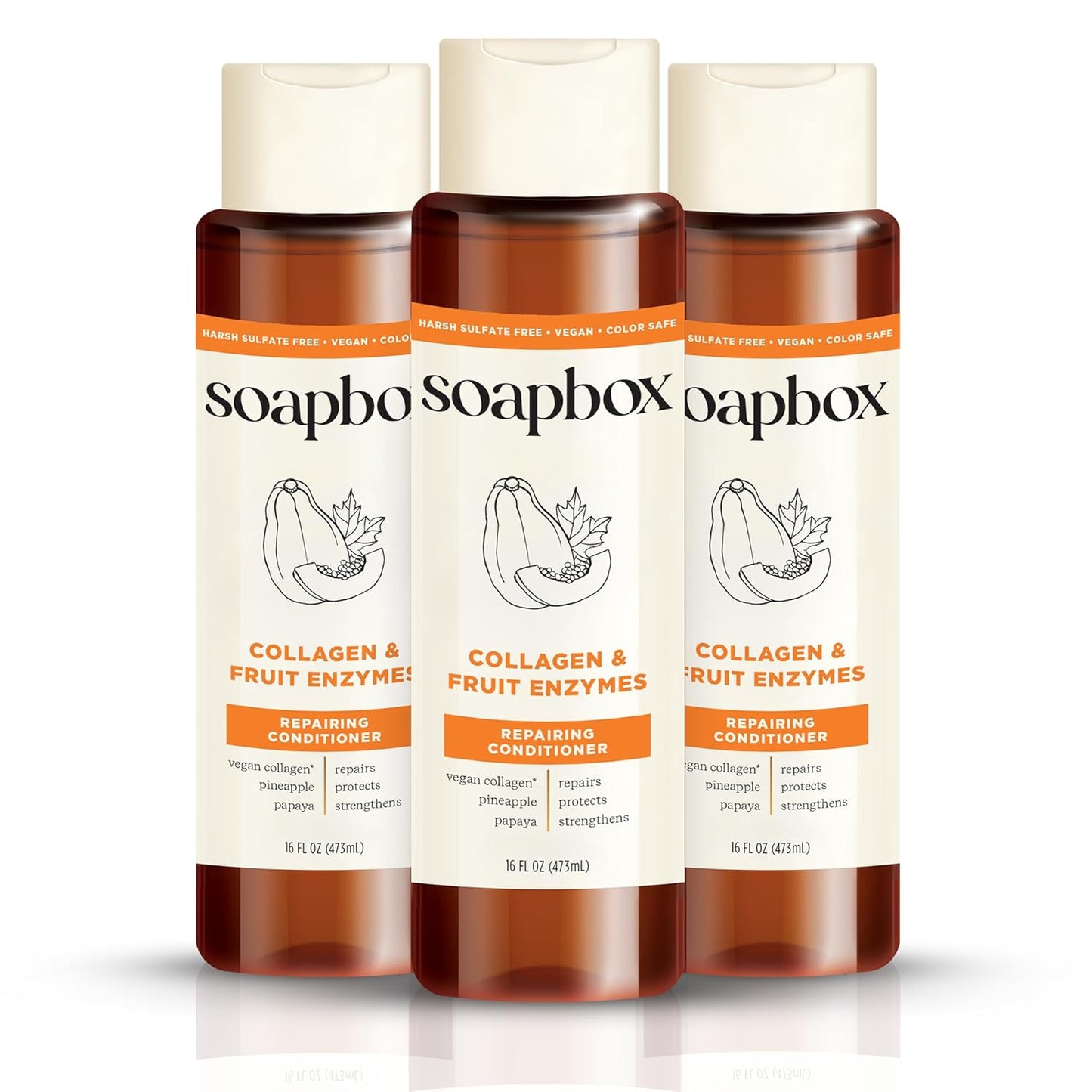Soapbox Argan Oil with Shea Butter Conditioner, Volumizing, Vegan, Color Safe, Sulfate & Silicone Free Hair Conditioner, 16oz, Pack of 3