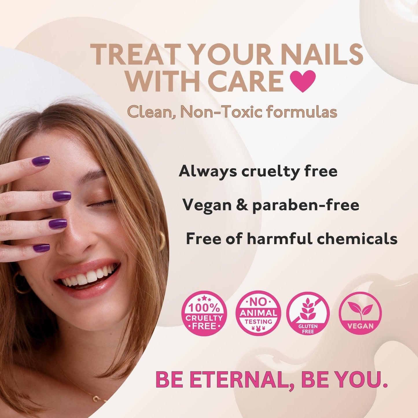 Eternal Nude Nail Polish Set for Women (LIGHT NUDES) - Brown Nail Polish Set for Girls | Lasting & Quick Dry Natural Nail Polish Kit for Home DIY Manicure& Pedicure | Made in USA, 13.5mL (Set of 4)