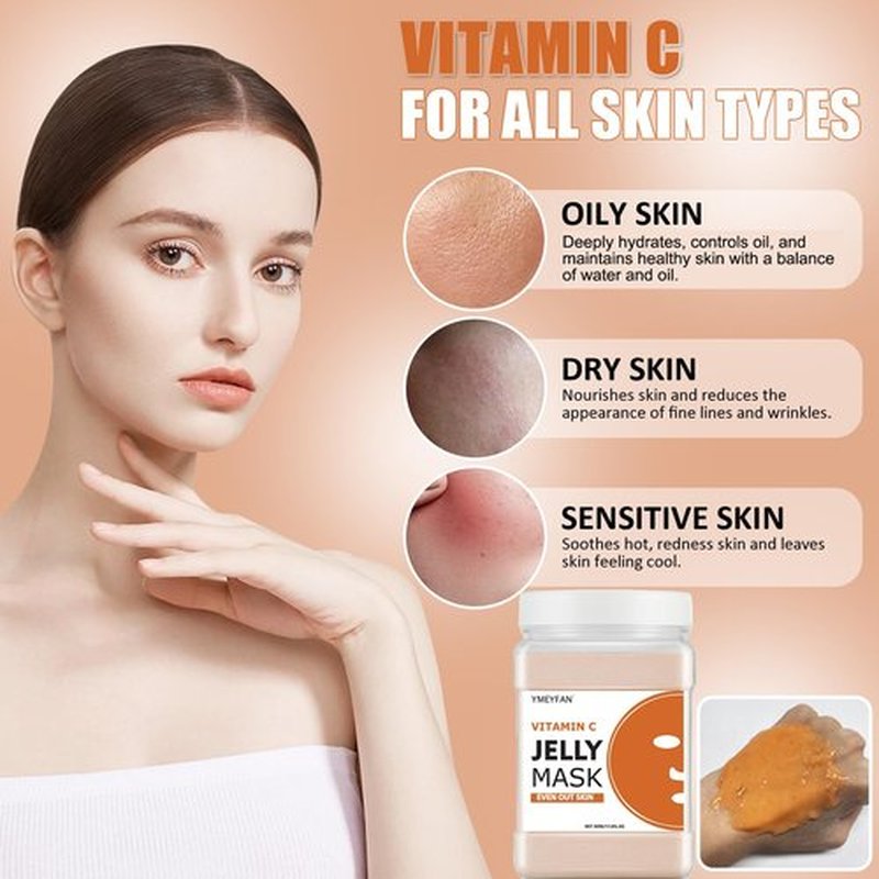 YMEYFAN Jelly Mask for Facials Professional - Vitamin C Hydro Jelly Mask Powder, Even Face Skin Care for Facial Vajacial Peel Off Mask, Esthetician Supplies, Natural Ingredients Unscent
