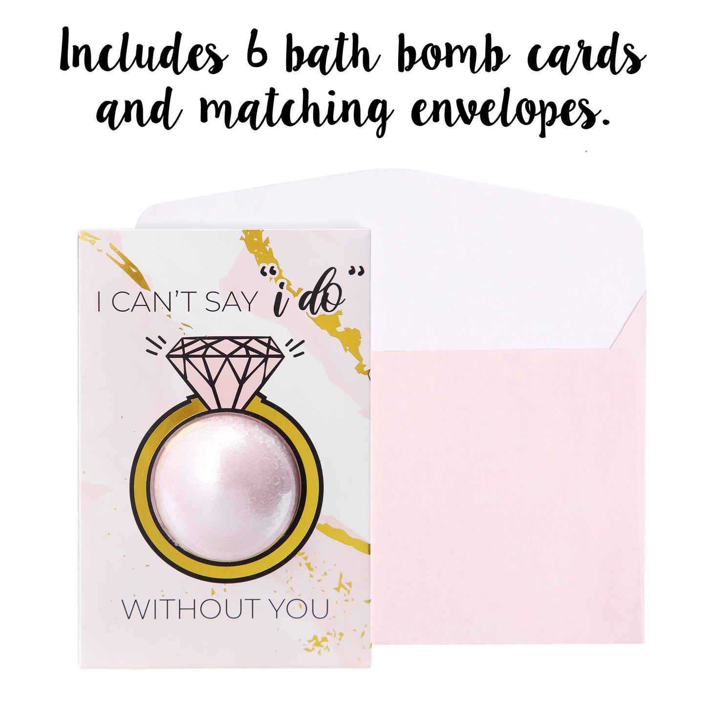Bridesmaid Proposal Cards with Bath Bombs | Bridesmaids Proposal Gifts | Bridesmaid Card Pack | Will You be My Bridesmaid | Ring Style (6 Pack)