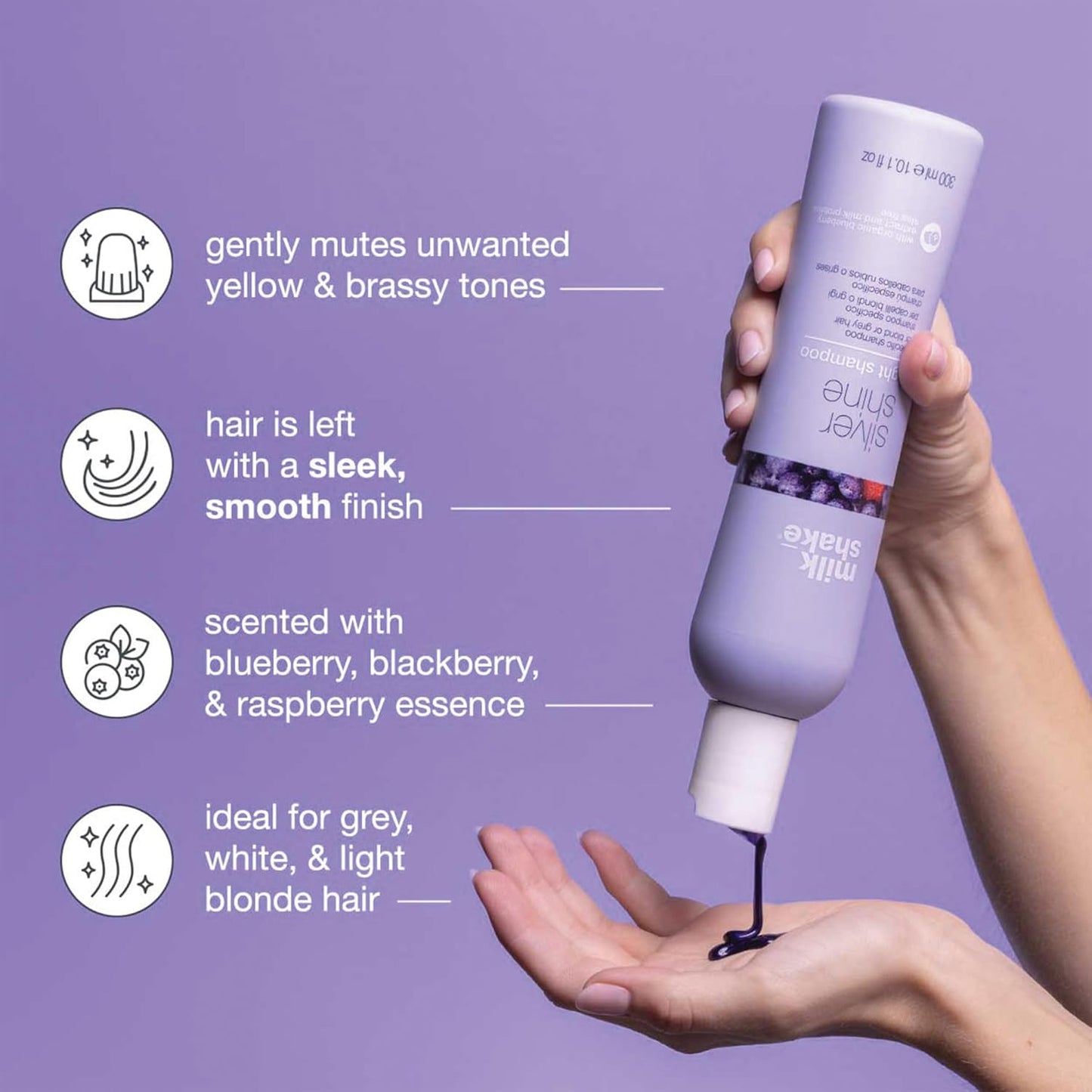 milk_shake Silver Shine Light Purple Shampoo for Blonde Hair