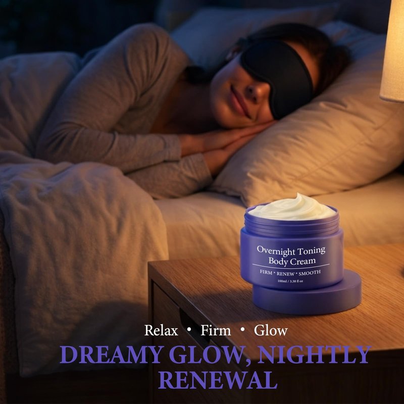 Bellisinno Overnight Toning Whip, Firming Body Cream to Help Improve the Appearance of Loose Skin and Uneven Texture on Belly, Booty, Arms and Thighs, Hydrating Whipped Formula, 3.38 Fl Oz
