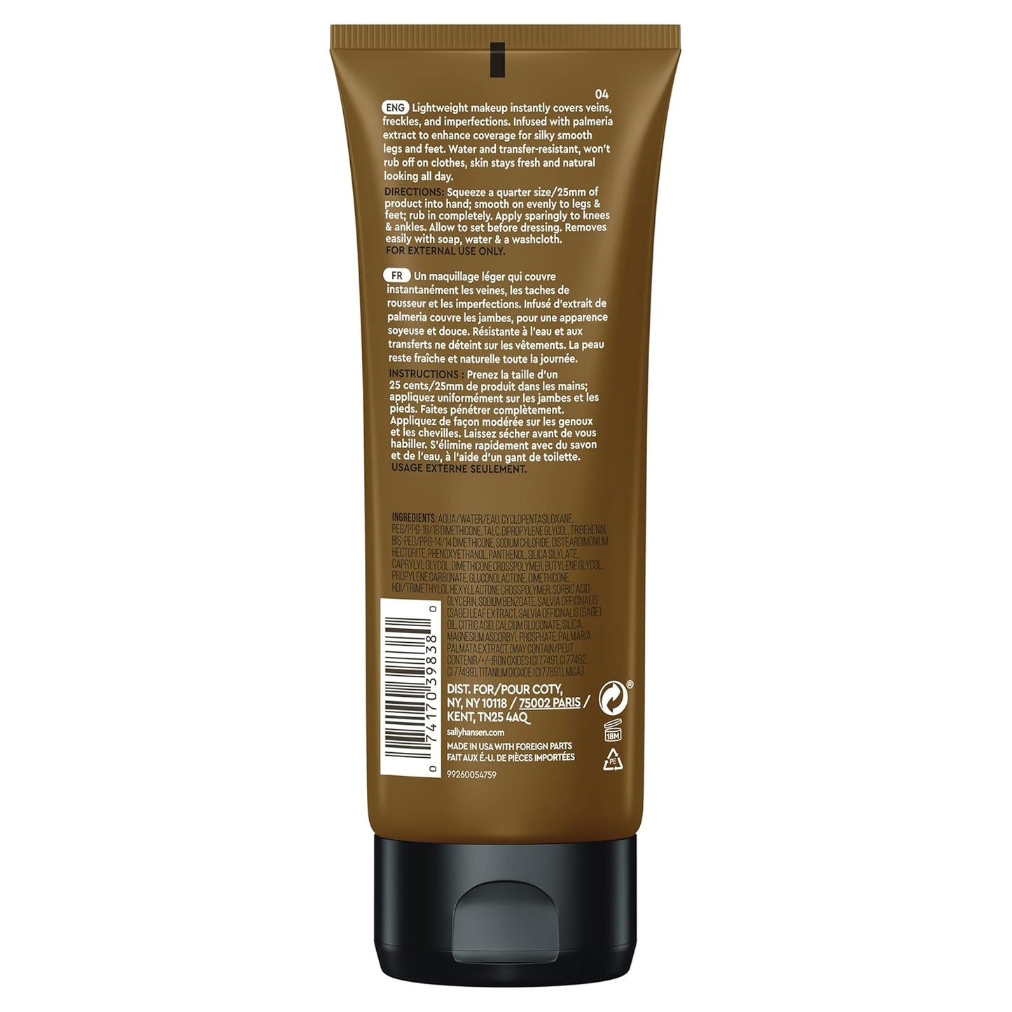 Sally Hansen Airbrush Legs, Leg Makeup Lotion, Deep 4 Oz, Pack of 2