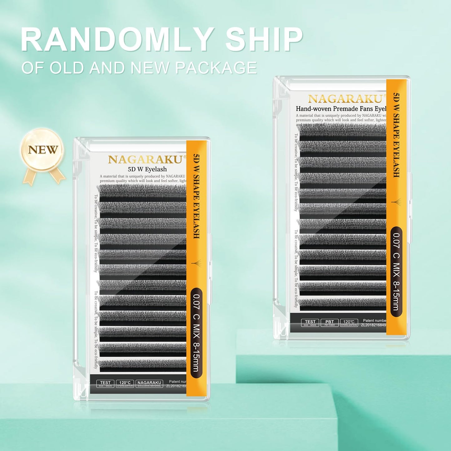 NAGARAKU Double Tips 5D W Eyelash Extensions Supplies Thick W Lash Extensions Premade Fans Russian Volume Faux Mink Matte 12 rows Cluster pre Fanned Eye yy Lashes 0.07mm D (8-15mm) Mix