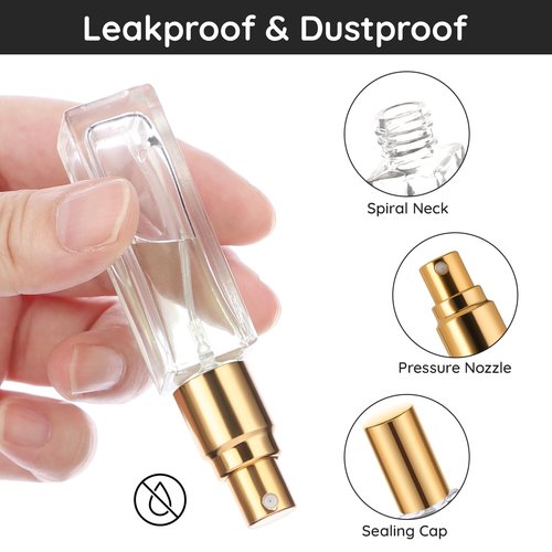 Segbeauty Perfume Travel Refillable, 5pcs 0.34 oz Portable Perfume Bottle, Empty Glass Sprayer Perfume Replacement Bottles for Travel Scent Toiletries Pump Bottle