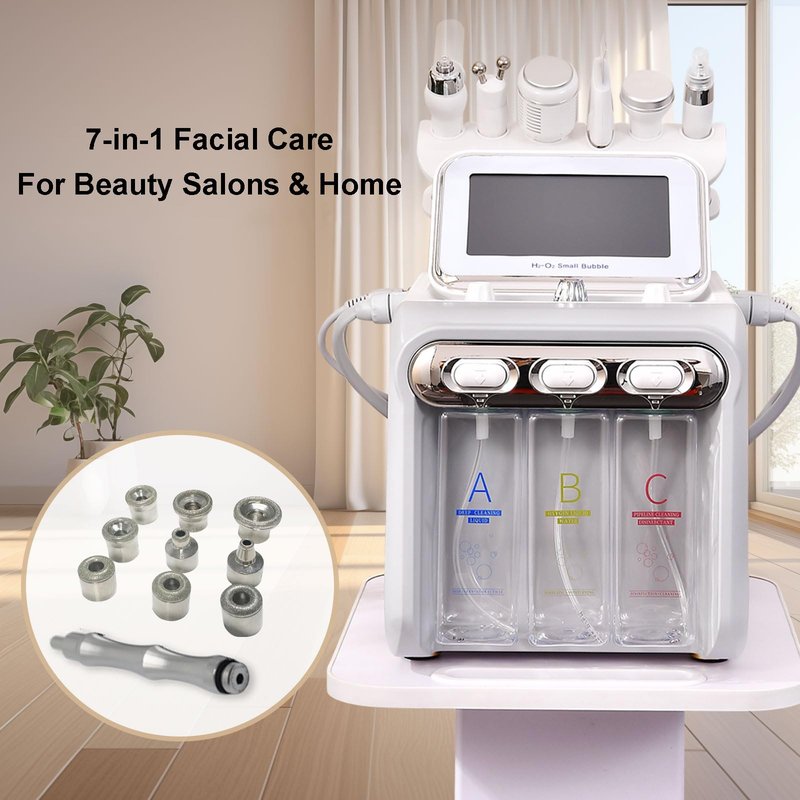 Hydrogen Oxygen Facial Machine 7 In One Diamond Microdermabrasion Machine, Facial Hydrodermabrasion Device For Home Beauty Salon
