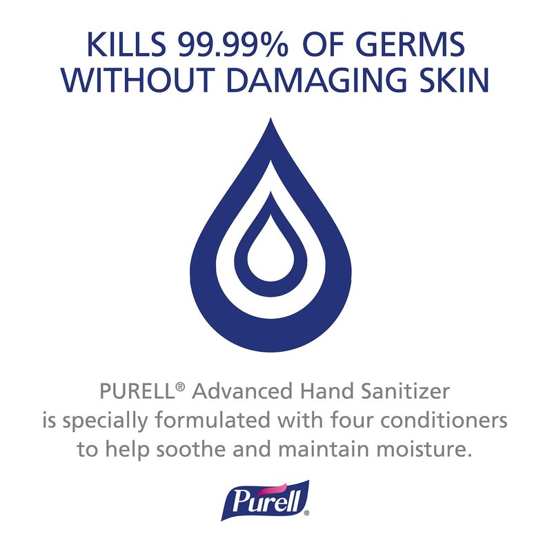 PURELL Advanced Hand Sanitizer Green Certified Gel, Fragrance Free, 1200 mL Hand Sanitizer Refills for PURELL FMX-12 Push-Style Dispenser (Pack of 4) - 5091-04