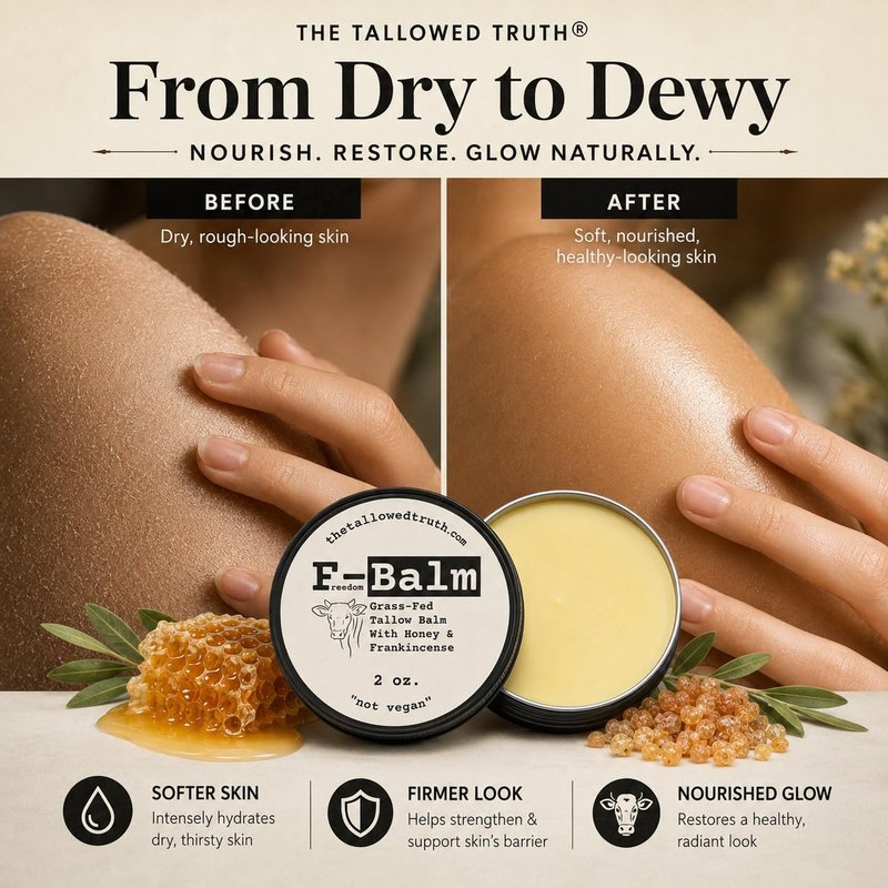 Tallowed Truth Original Tallow Balm - Grass-Fed Beef Tallow for Skin & Face - 5 Ingredient Moisturizer - 2 oz - Tallow Face Cream Made in Canada - Organic Balm for Face & Body Care