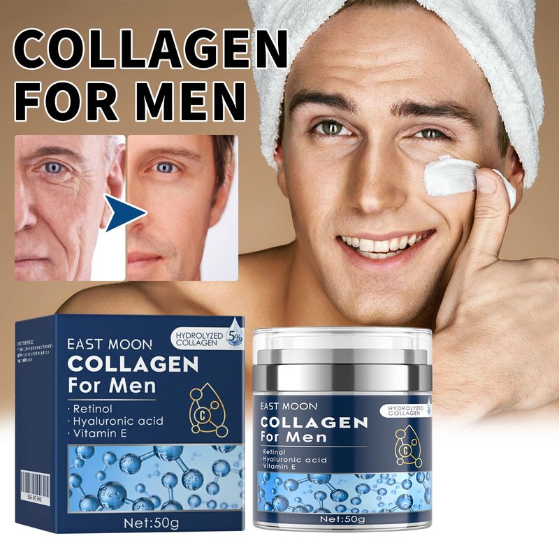 AMALIA Collagen Cream for Men, Anti-Aging Face Moisturizer with Retinol, Hyaluronic Acid and Vitamin E, 50g