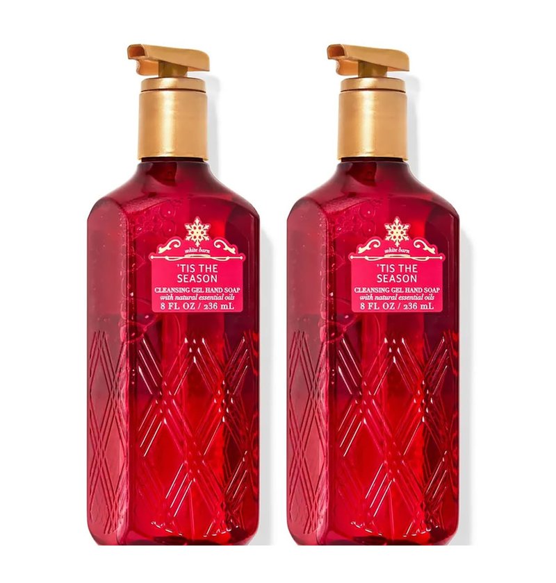 Bath & Body Works Hand Soap, Cleansing Gel, 8 Fl Oz Pack of 2 (Tis The Season)