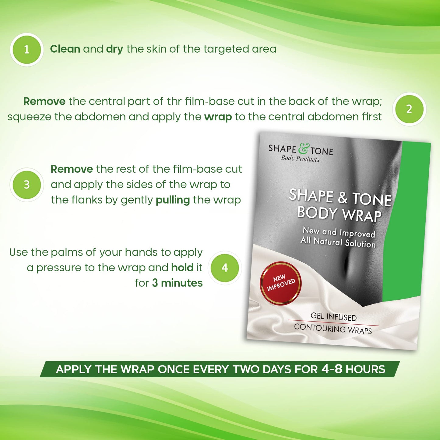 Contouring Moisturizing Body Wrap. New improved all natural cellulite solution (10 WRAPS)