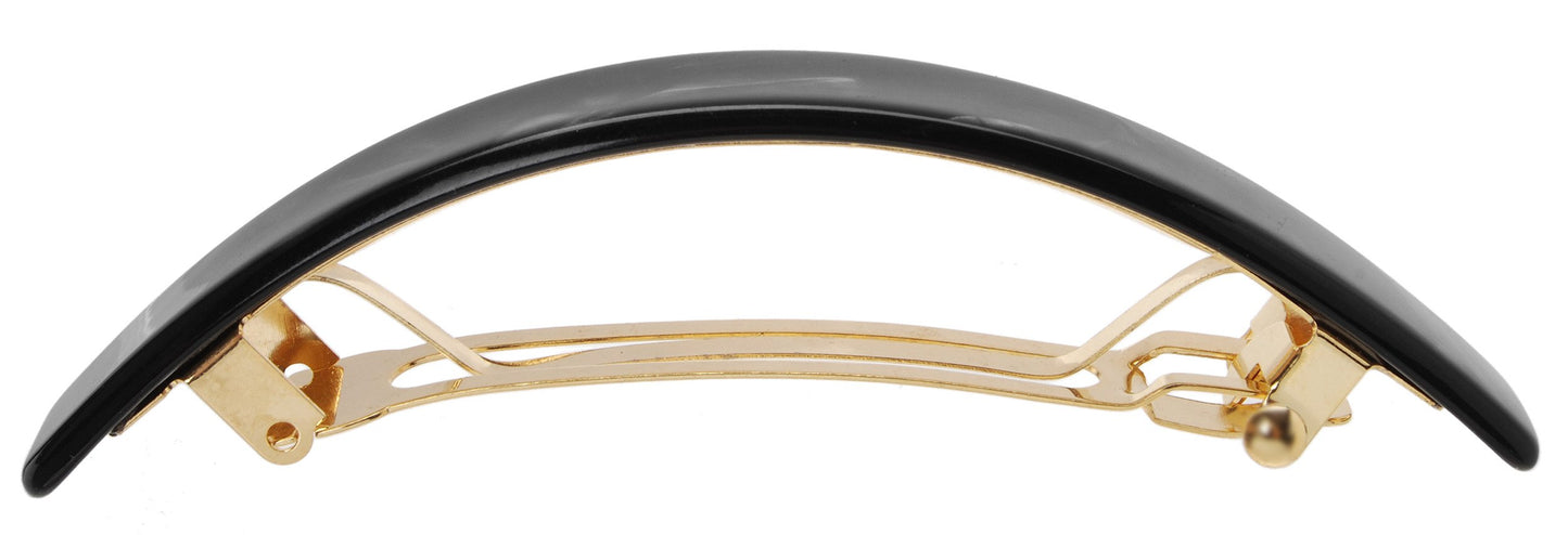 France Luxe Narrow Rectangle Volume Barrette - Nacro Black