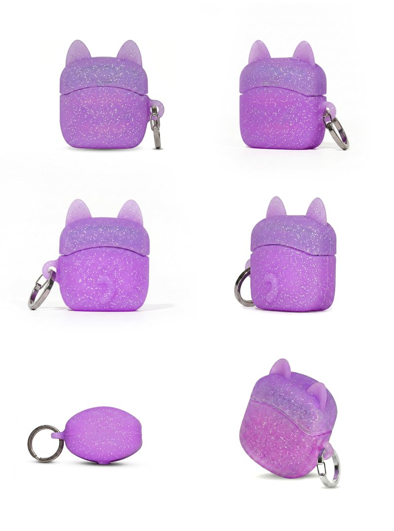Cute Cat Silicone Case for Vaseline Lip Therapy Mini 0.25oz, Portable Keychain for Backpack & Car Keys, Easy-Grip Anti-Loss Sleeve, Stocking Stuffer & Party Favor Gift (Case Only) (Cat, Purple)