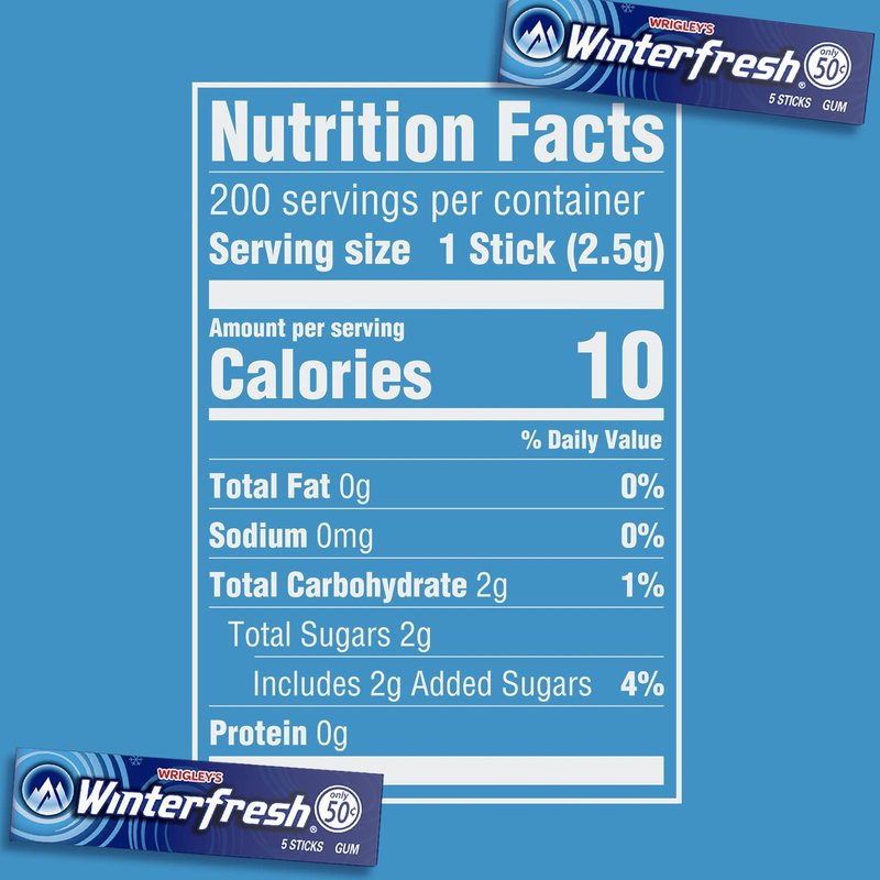 Winterfresh Wrigley's Chewing Gum Bulk Pack, 5 Sticks Per Pack (Pack of 40)
