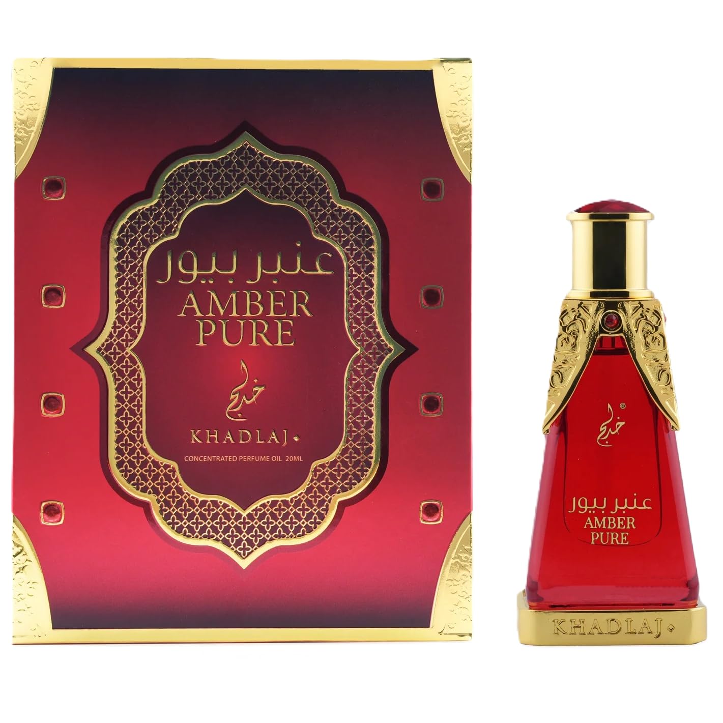 Khadlaj Amber Pure Concentrated Perfume Oil, 0.67 Ounce (Unisex)