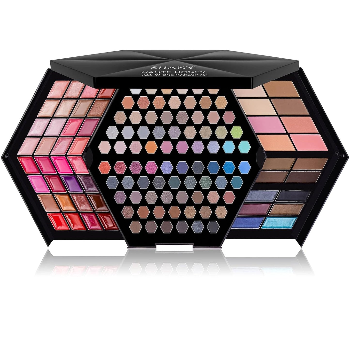 SHANY All About That Face Makeup Kit - All in one Beginner Makeup Set - Eye Shadows, Lip Colors, Face Makeup, Cosmetics applicators & More.