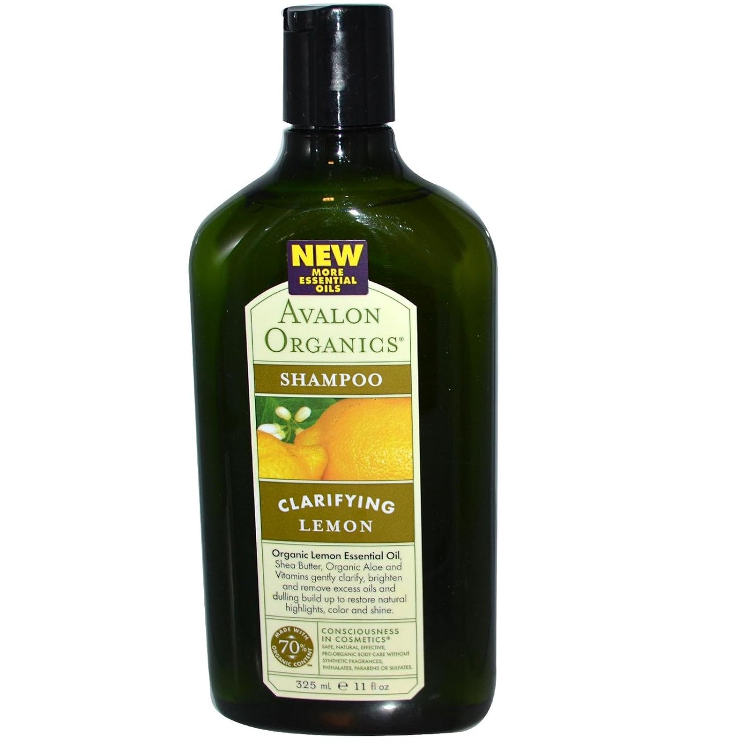 Avalon Organics Clarifying Lemon Shampoo, 11 oz. (Pack of 2)