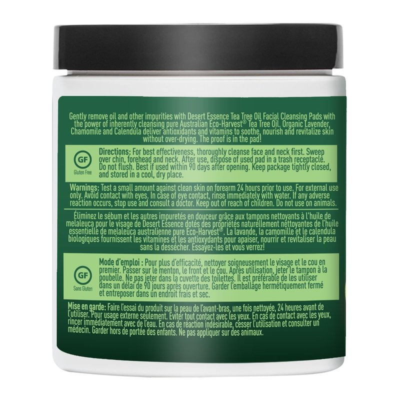 Desert Essence Tea Tree Facial Cleansing Pads 100 Pads Container