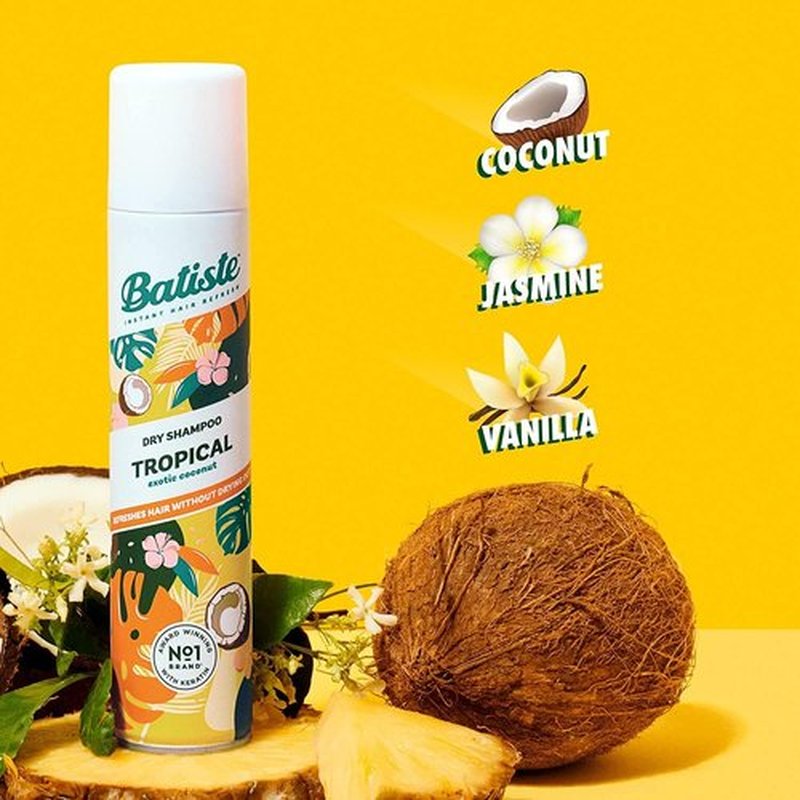 Batiste Dry Shampoo, Tropical Fragrance, Refresh Hair and Absorb Oil Between Washes, Waterless Shampoo for Added Hair Texture and Body, 6.73 OZ Dry Shampoo Bottle, 3 Pack