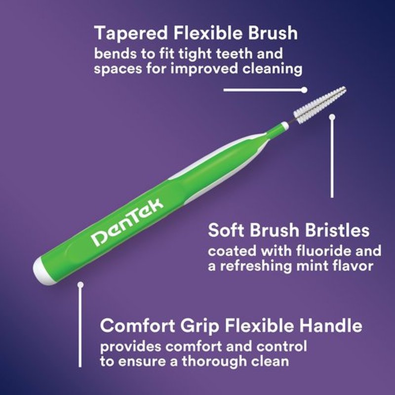 DenTek Easy Brush Plaque Control Interdental Cleaners, Tight, 16 Count, 6 Pack