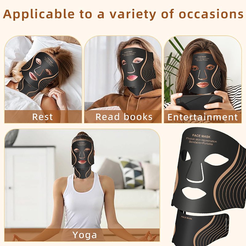 Red Light Therapy Mask for Face,LED Light Therapy Mask Skin Care Mask & Neck,Infrared Lights Masks for Home Working Travel Yoga Sleep