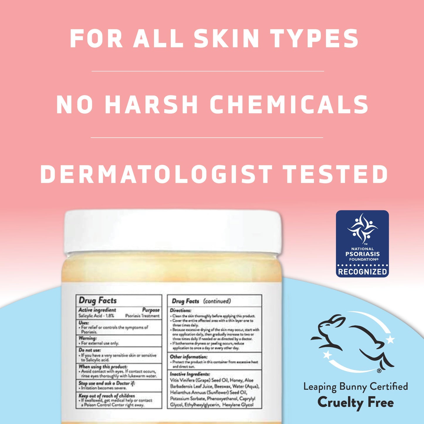 PSORIASIS HONEY Skin-Renewing Cream - Eczema & Seborrheic Dermatitis Cream - Psoriasis Treatment for Skin, Redness & Itch Relief (4oz)
