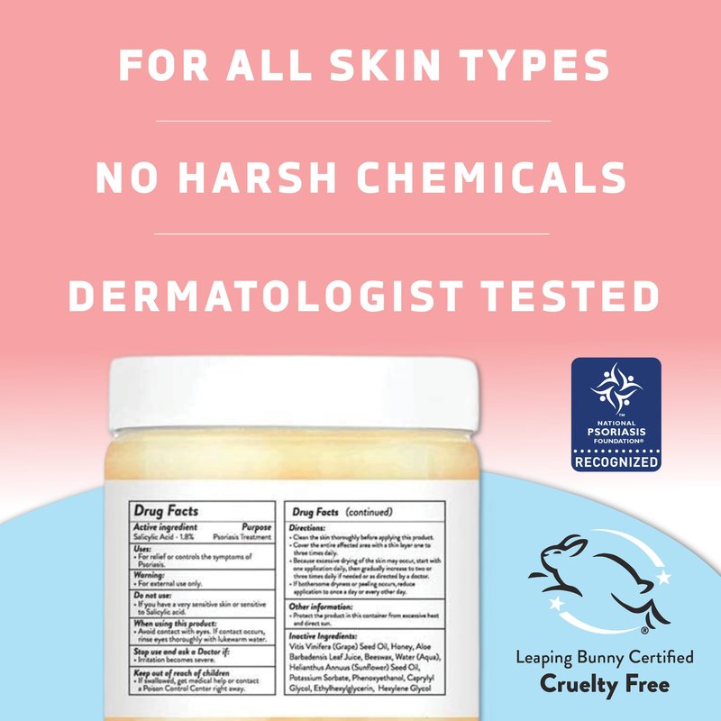 PSORIASIS HONEY Skin-Renewing Cream - Eczema & Seborrheic Dermatitis Cream - Psoriasis Treatment for Skin, Redness & Itch Relief (4oz)